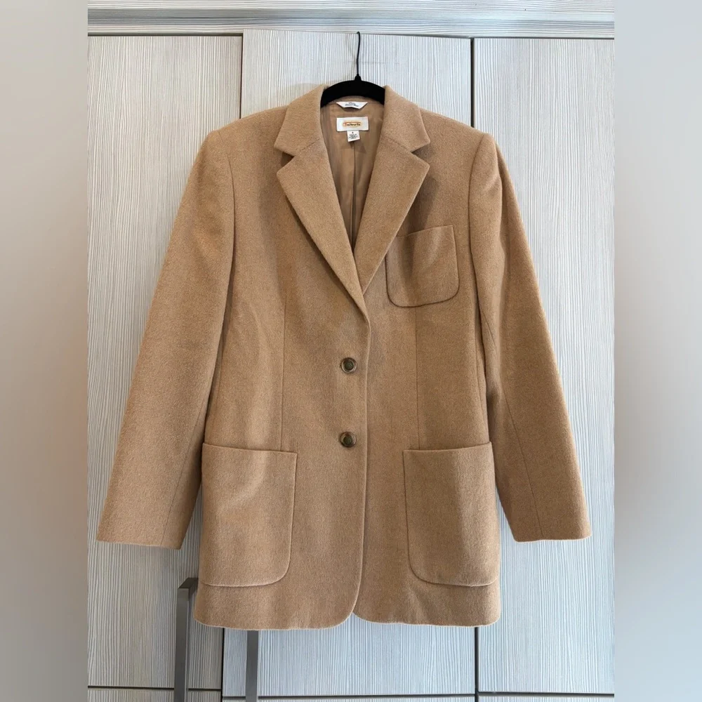 Talbots Camel Hair Blazer Size 4 Made‎ in Italy 100% Camel Classic Coat